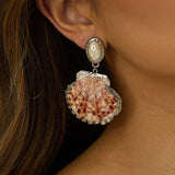 Dusti Pearl Drop Earrings Pink Shell