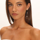 Ophir Chain Drop Earrings Gold Pearl