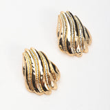 Gloria Ridged Earrings Gold