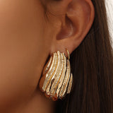 Gloria Ridged Earrings Gold
