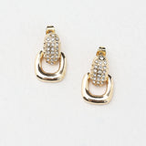 Memories Diamante Link Stud Earrings Gold
