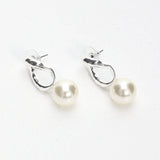 Krizia Drop Earrings Silver Pearl