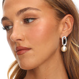 Krizia Drop Earrings Silver Pearl