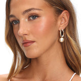 Krizia Drop Earrings Gold Pearl