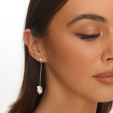 Rosamund Pearl Drop Earrings Gold