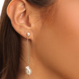 Rosamund Pearl Drop Earrings Gold