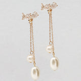 Swan Lake Pearl Drop Earrings Gold