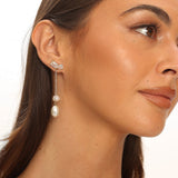 Swan Lake Pearl Drop Earrings Gold