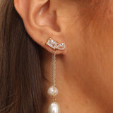 Swan Lake Pearl Drop Earrings Gold