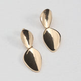 Caius Two Teardrop Earrings Gold