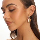 Caius Two Teardrop Earrings Gold