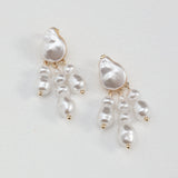 Eda Drop Pearl Earrings Gold