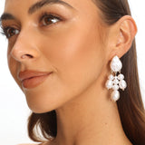 Eda Drop Pearl Earrings Gold