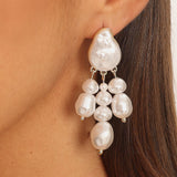 Eda Drop Pearl Earrings Gold