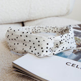 Top Knot Headband Spotted White