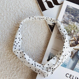 Top Knot Headband Spotted White
