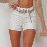 Bright Spark Diamante Belt Silver