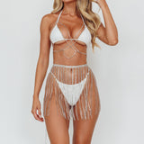 Venus Rising Diamante Bodychain Skirt Silver