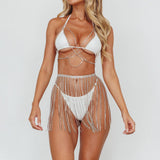 Venus Rising Diamante Bodychain Skirt Silver
