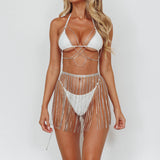 She's A Baddie Halterneck Bodychain Top Silver