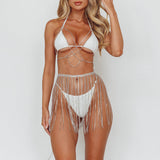 She's A Baddie Halterneck Bodychain Top Silver