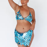 River Festival Shiny Sequins 2 Piece Set Blue