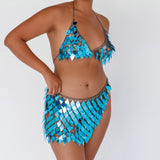 River Festival Shiny Sequins 2 Piece Set Blue
