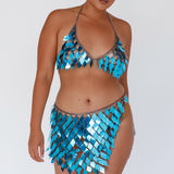 River Festival Shiny Sequins 2 Piece Set Blue