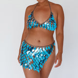 River Festival Shiny Sequins 2 Piece Set Blue