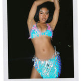 River Festival Shiny Sequins 2 Piece Set Blue