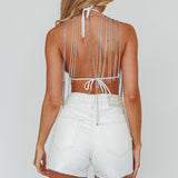 Reputation Diamante Frint Bodychain Top Silver