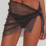 Shine On Diamante Mesh Mini Skirt Black