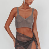 Lumina Diamante Crop Top Black