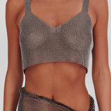 Lumina Diamante Crop Top Black