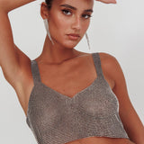 Lumina Diamante Crop Top Black