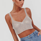 Lumina Diamante Crop Top Silver