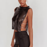 Breakdance Metal Mesh Top Black