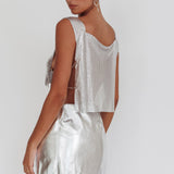 Breakdance Metal Mesh Top Silver