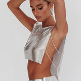 Breakdance Metal Mesh Top Silver