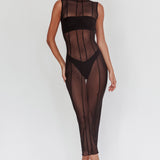 Ciera Sheer Maxi Dress Black