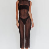 Ciera Sheer Maxi Dress Black