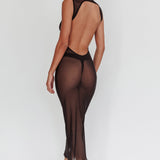 Ciera Sheer Maxi Dress Black