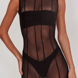 Ciera Sheer Maxi Dress Black