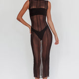 Ciera Sheer Maxi Dress Black