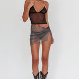 Flutter Backless Butterfly Top Black
