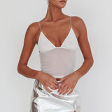 Flutter Backless Butterfly Top White
