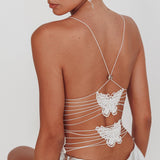 Flutter Backless Butterfly Top White