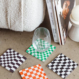 Paradiso 4pc Chessboard Acrylic Coaster Set