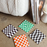 Paradiso 4pc Chessboard Acrylic Coaster Set
