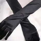Bella Satin Gloves Black